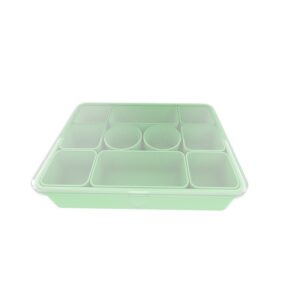 Multi-color silicone picnic storage box, divided food container with handle for outdoor camping and kitchen organization wholesale
